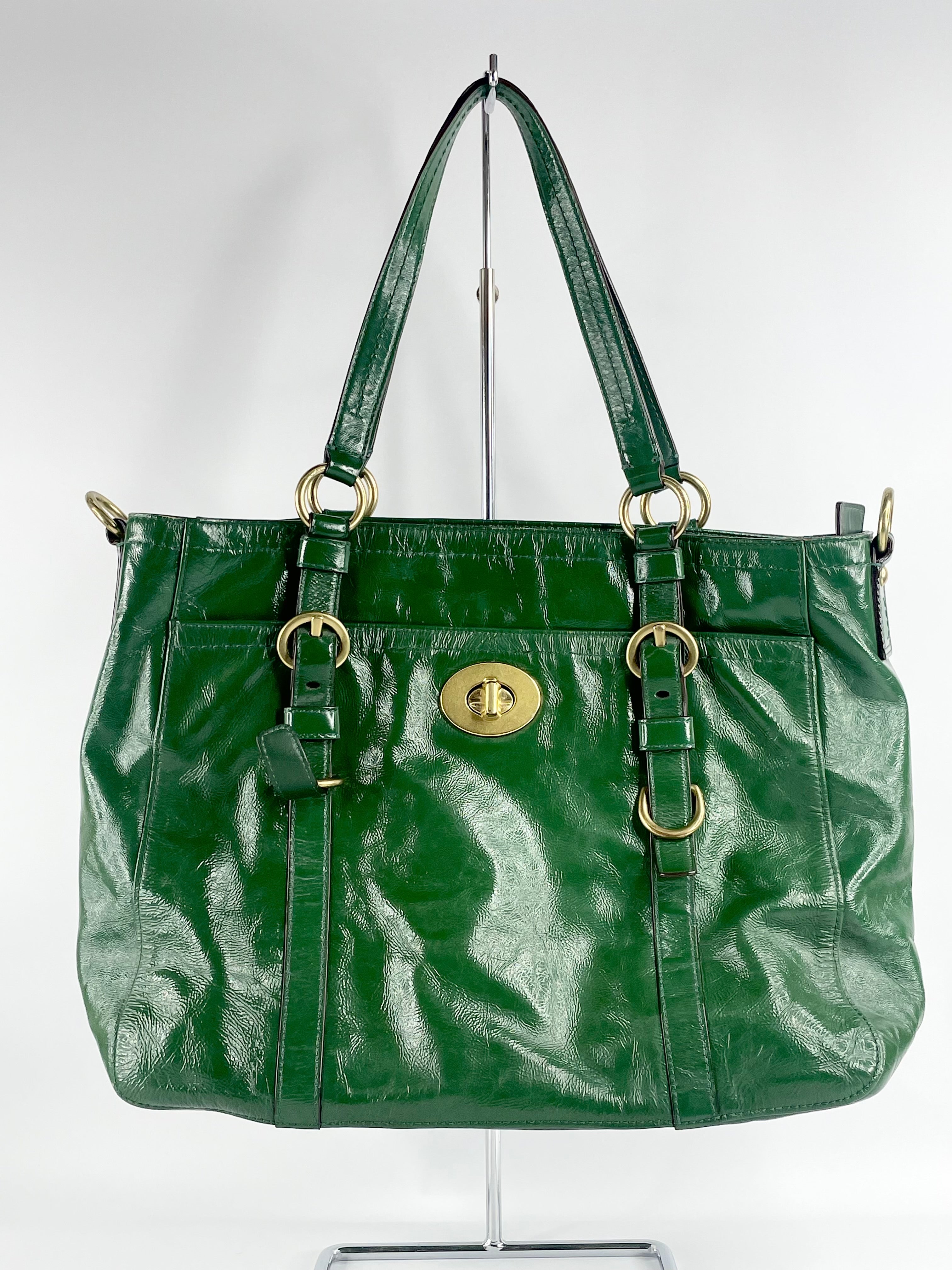 Coach Patent Green Leather Chelsea Shoulder Bag