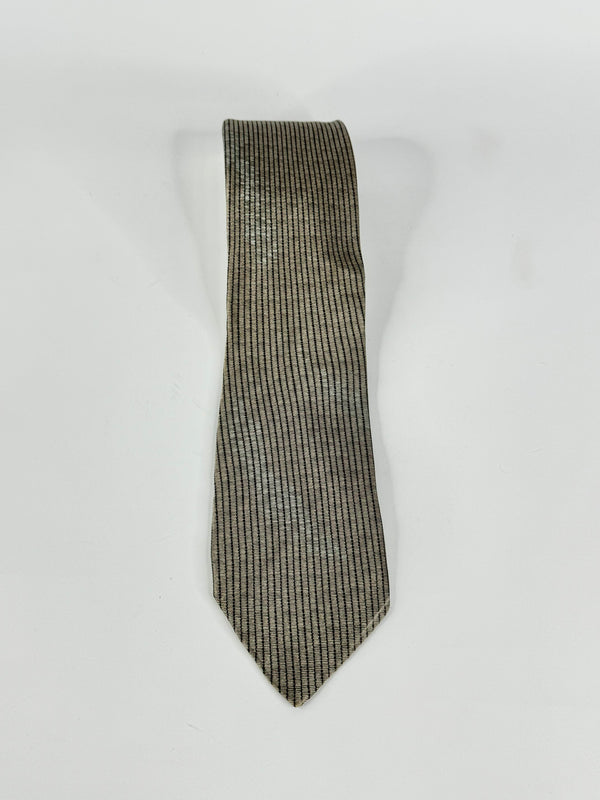 Giorgio Armani Taupe & Black Silk Patterned Tie