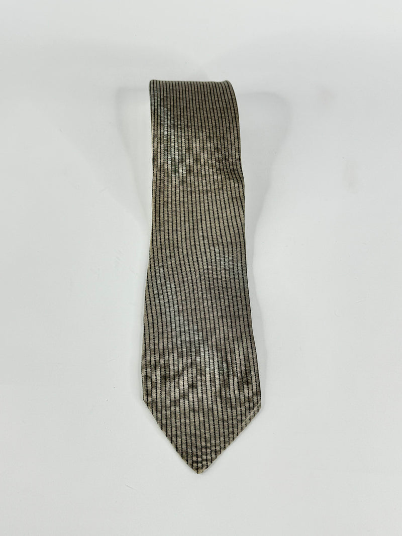 Giorgio Armani Taupe & Black Silk Patterned Tie