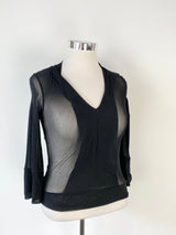 Empire Rose Sheer Black Top - AU12