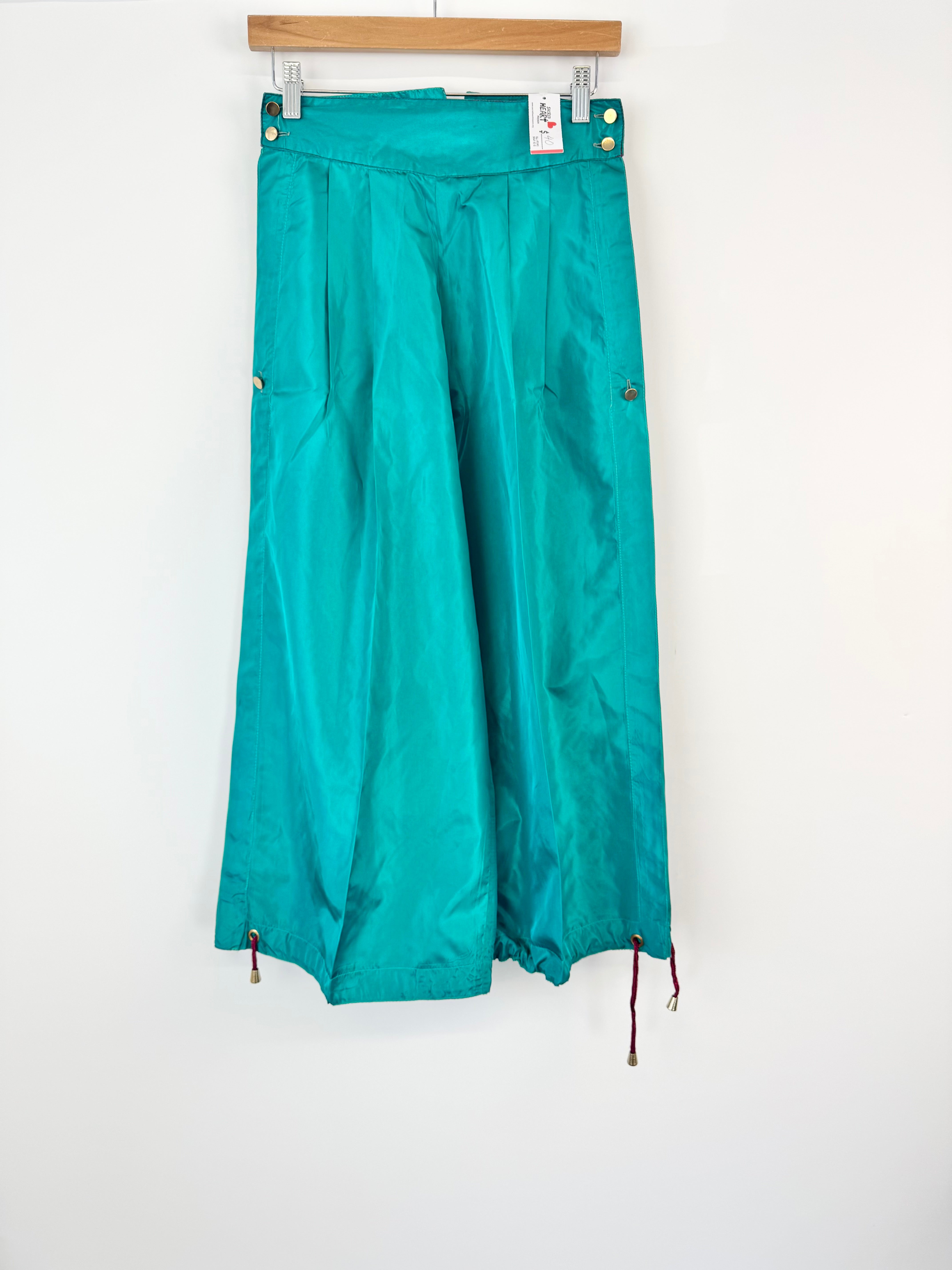 Vintage Just Sue Emerald Green Wide Leg Pants - AU6/8