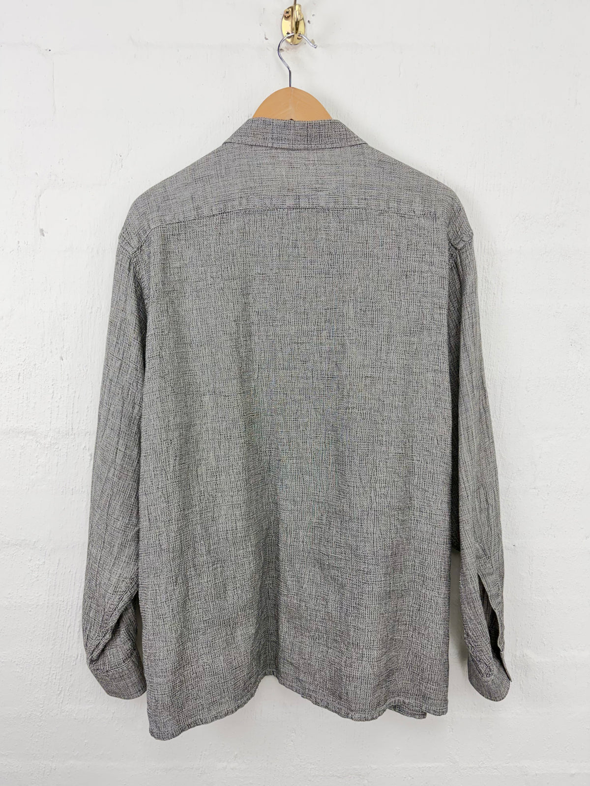 Hugo Boss Black & White Woven Flax & Cotton Shirt - M/L
