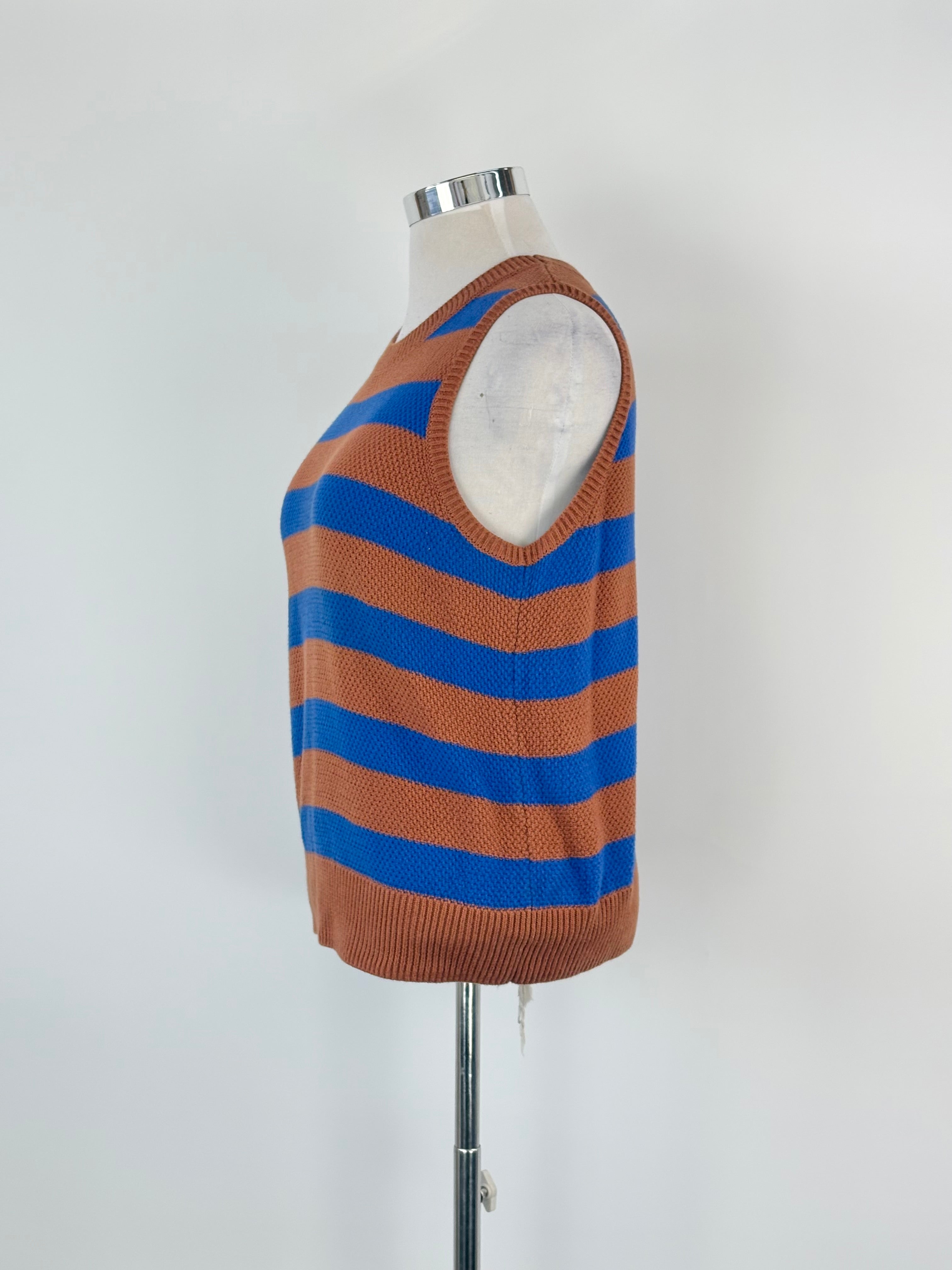 Kloke Rust & Cobalt Sleeveless Knit Sweater - AU12
