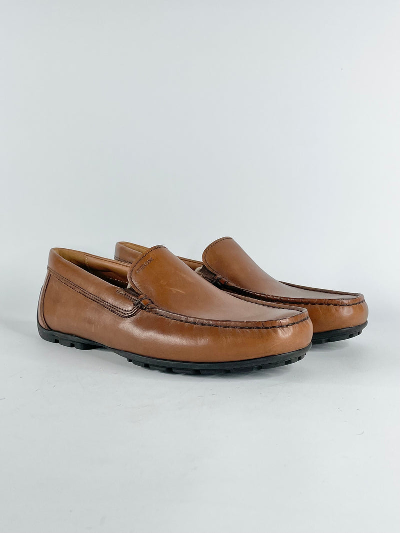 Geox Respira Tan Leather Loafers - EU40