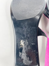 Charles Jourdan CJBIS Black & Pink Leather Sandals - EU39