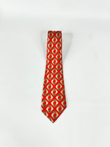 Christian Dior Deep Red Patterned Silk Tie