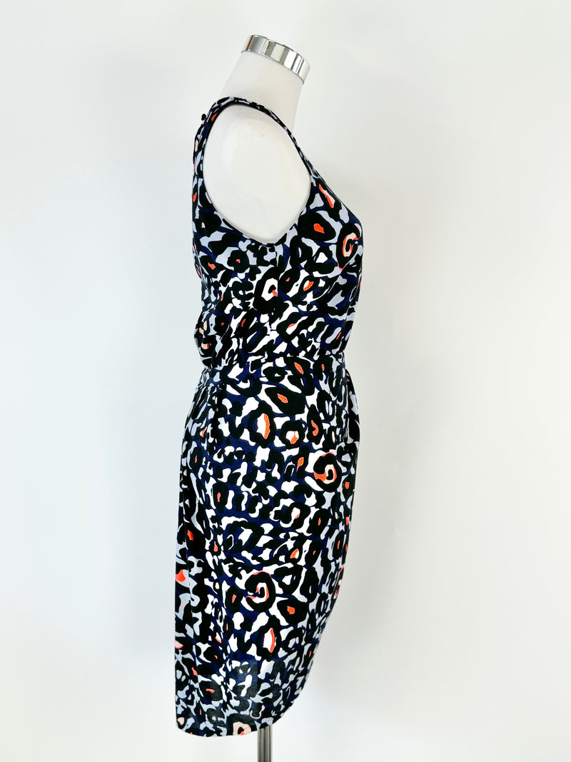 Camilla & Marc Blue Abstract Pattern 'Vivaldi' Halter Neck Dress - AU6