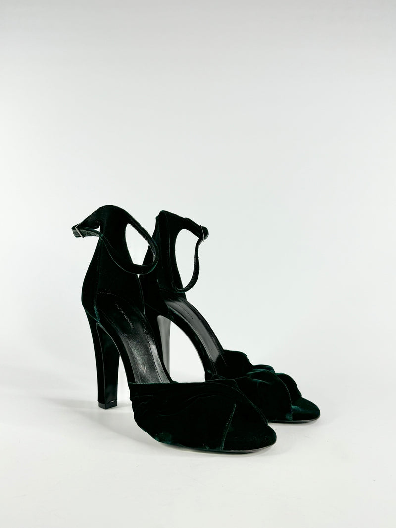 Scanlan Theodore Verde Velvet Green Pumps - EU41