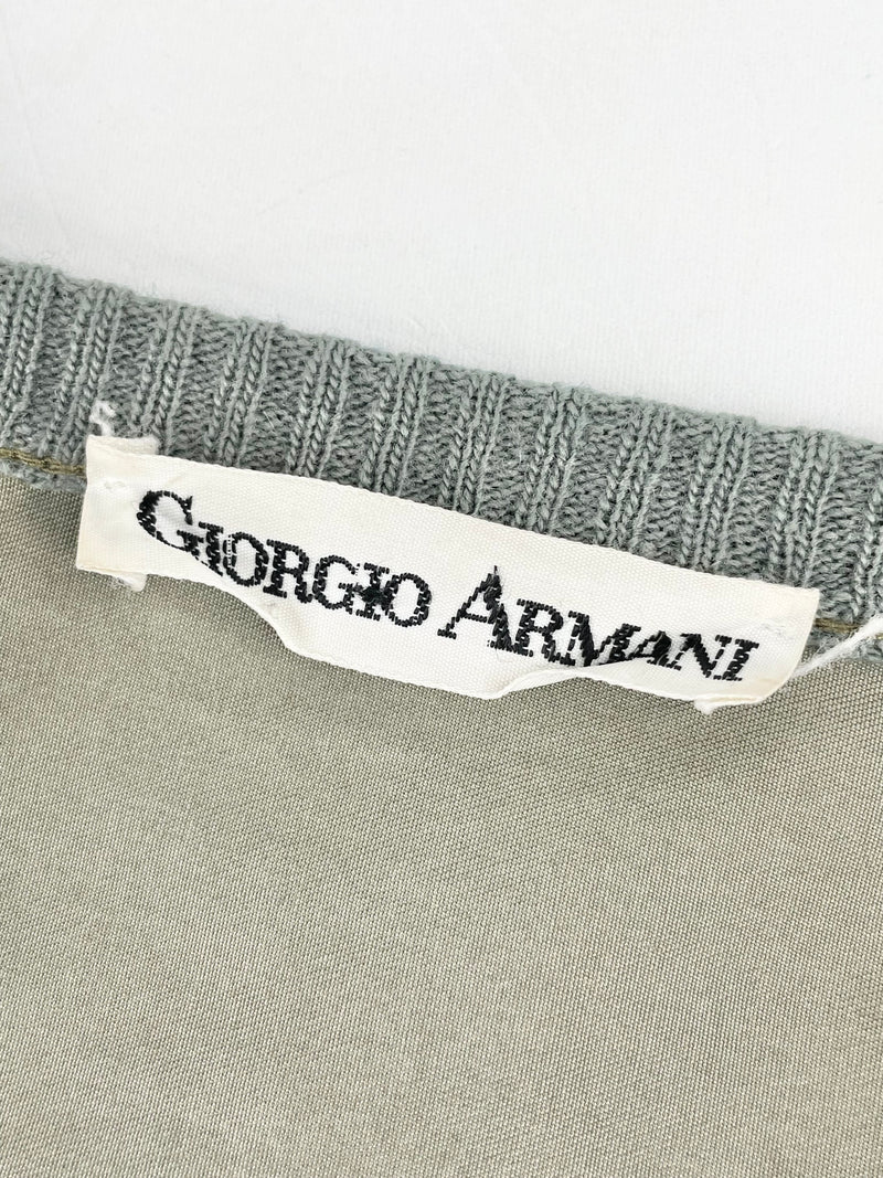 Vintage 90s Giorgio Armani Olive Striped Cardigan - L