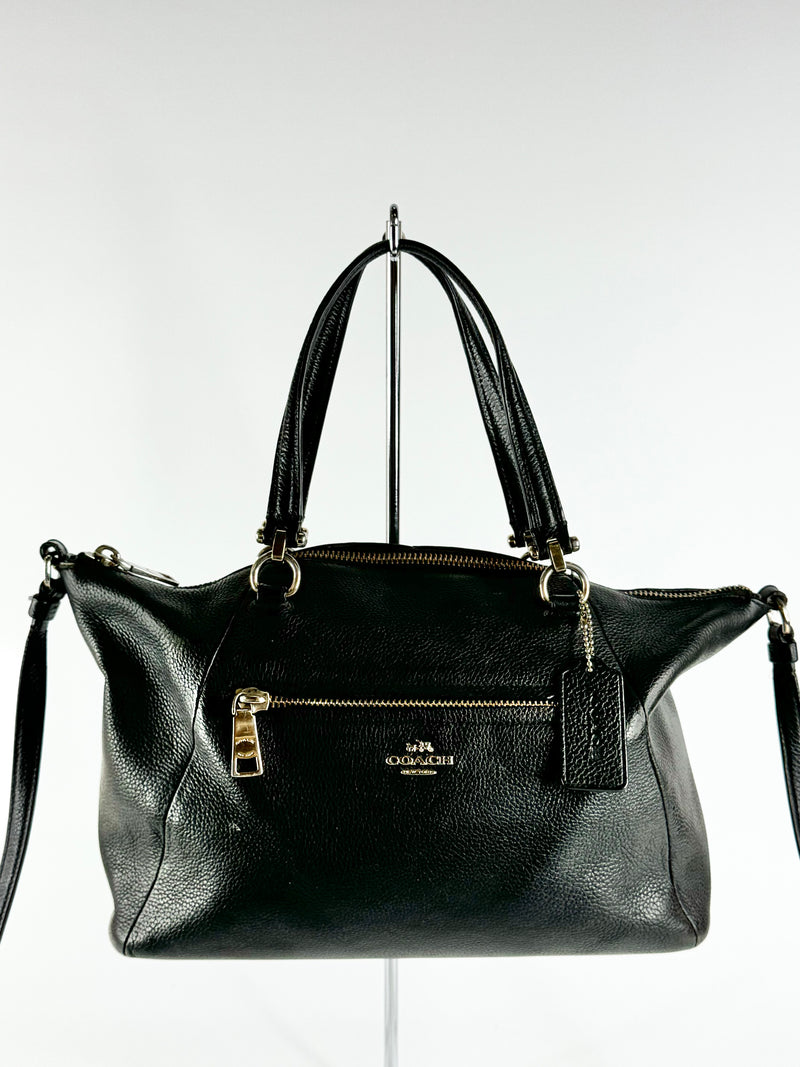 Coach Black Grained Leather Bag