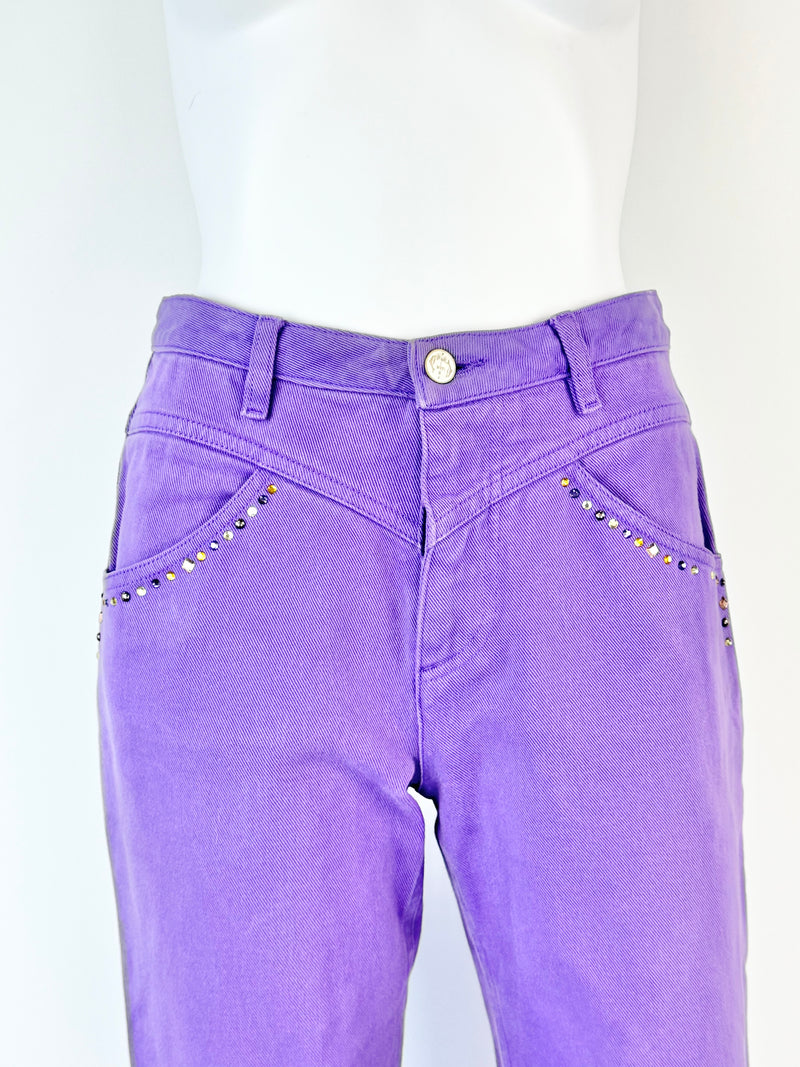 Paloma Wool Iris Purple Mid-Rise Straight Leg Jeans - 36