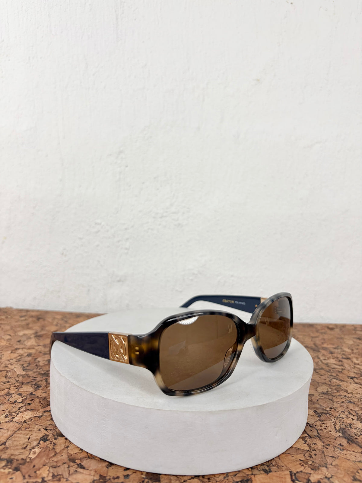 Oroton Jacinta Navy & Tortoiseshell Rectangular Frame Sunglasses