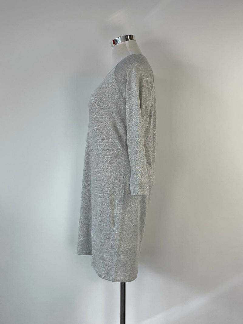 A.P.C. Rue Madame Paris Stone Grey Linen Blend Shift Dress - L