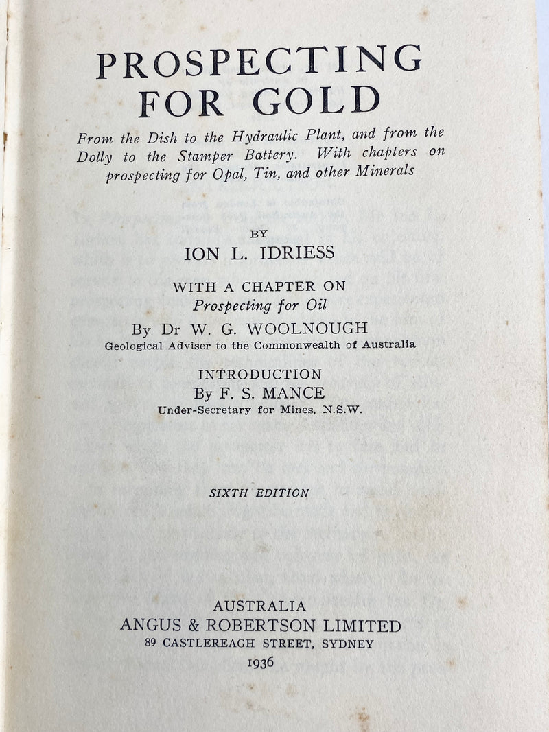 1936 Edition Prospecting for Gold