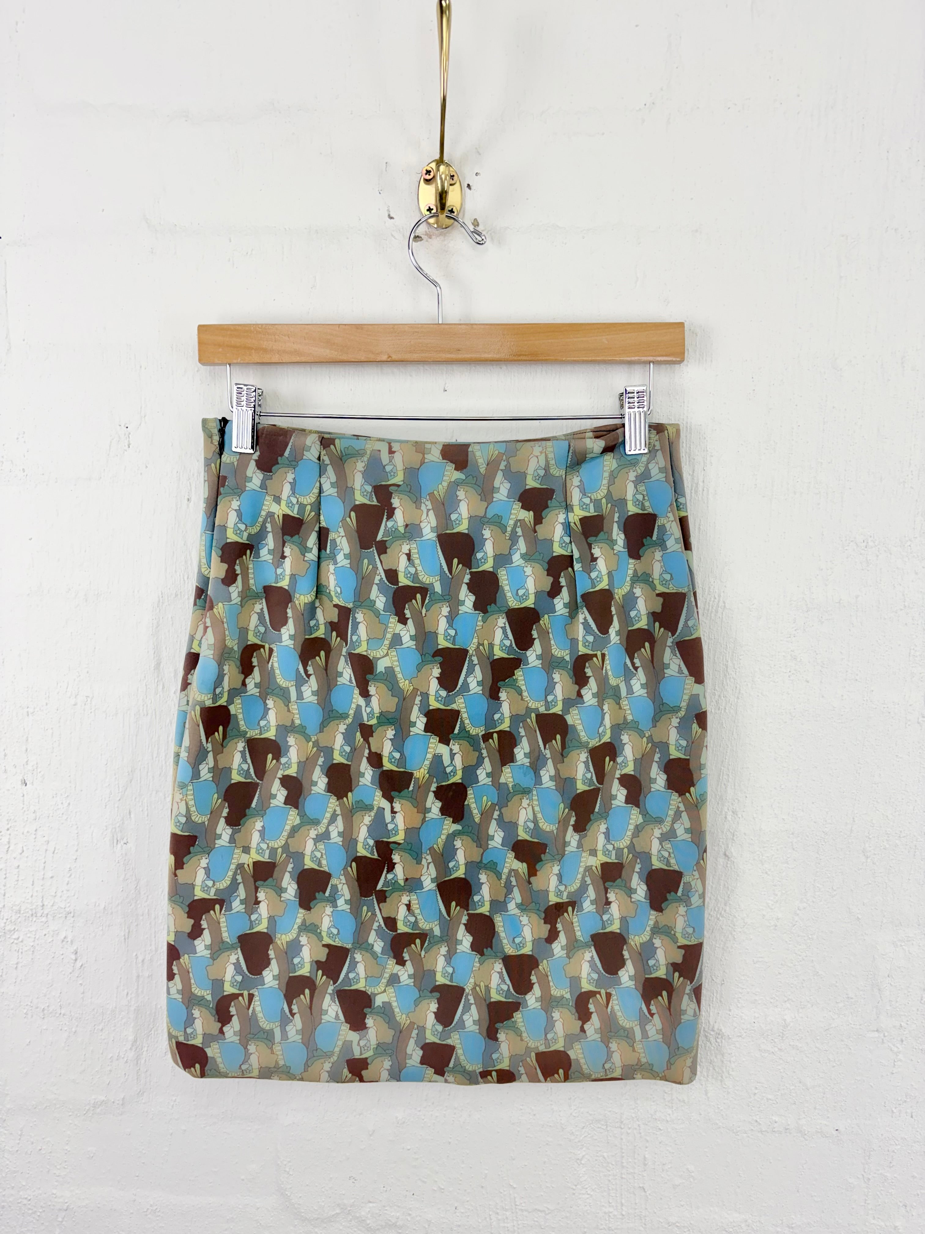 Bimba y Lola Retro Patterned Mini Skirt - AU8/10