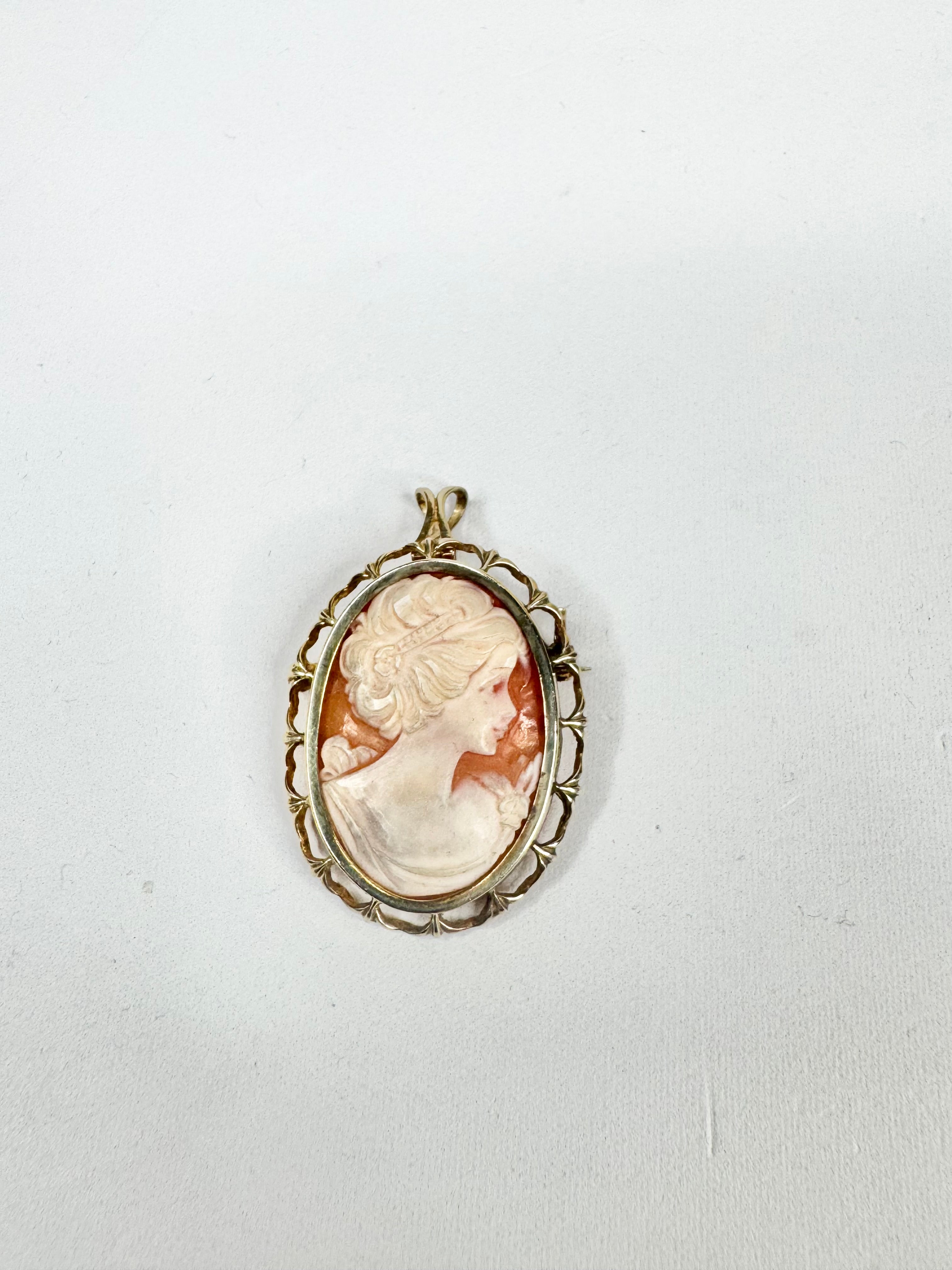 Cameo pendant on a white background