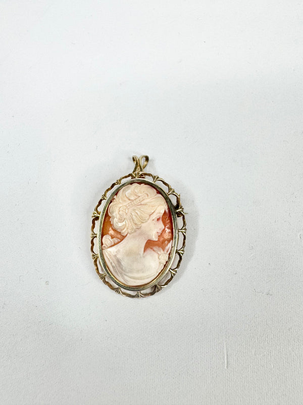 Cameo pendant on a white background
