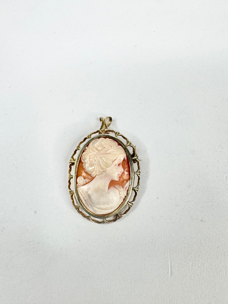 Cameo pendant on a white background