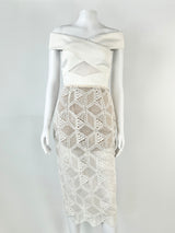 Asilio 'Nadia' White & Beige Lace Dress - AU8