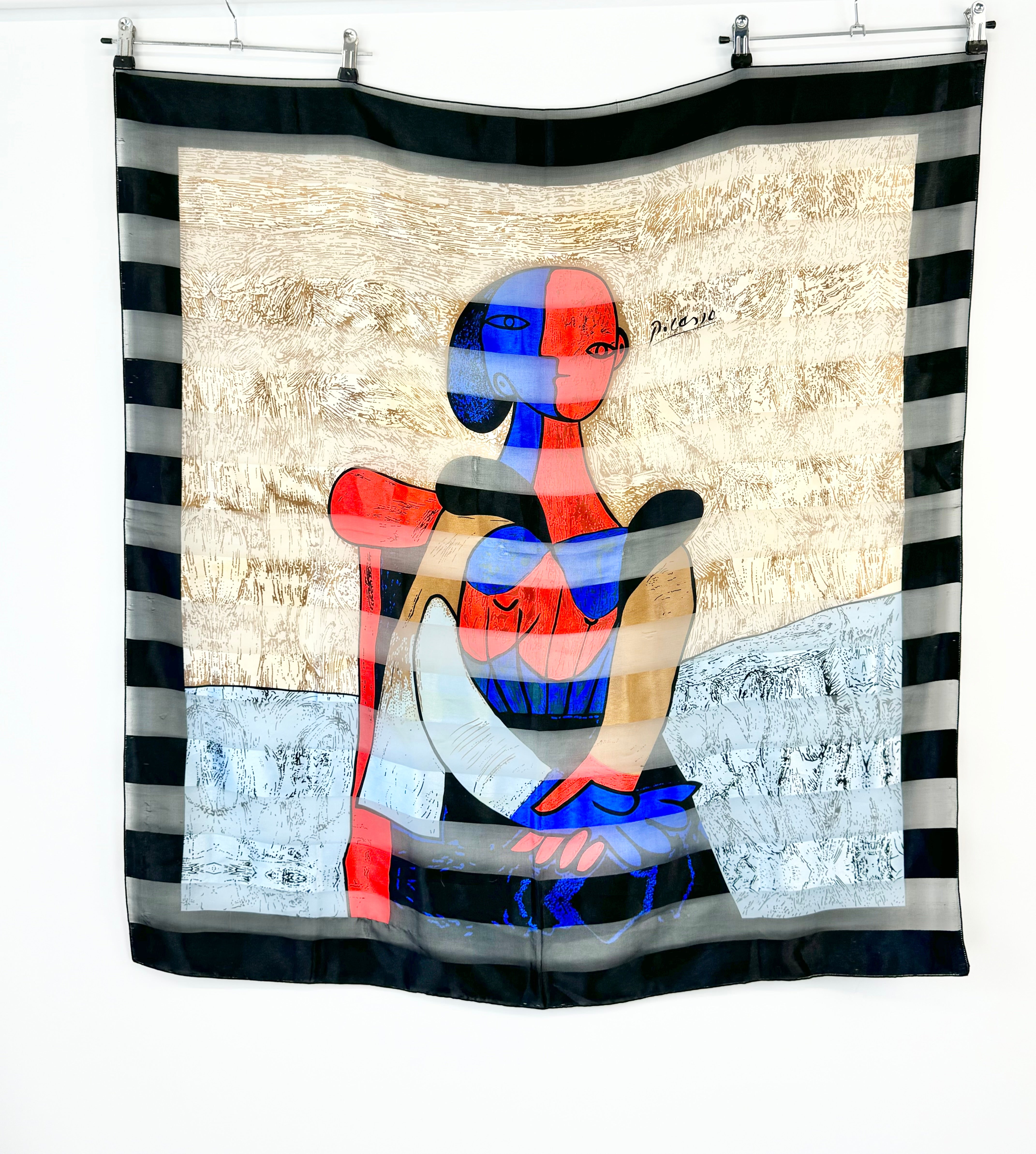 Vintage Picasso Pattern Polyester Scarf