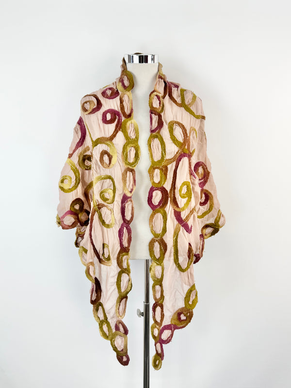 Charlotte Simmonds Dusty Rose Silk & Felt Scarf