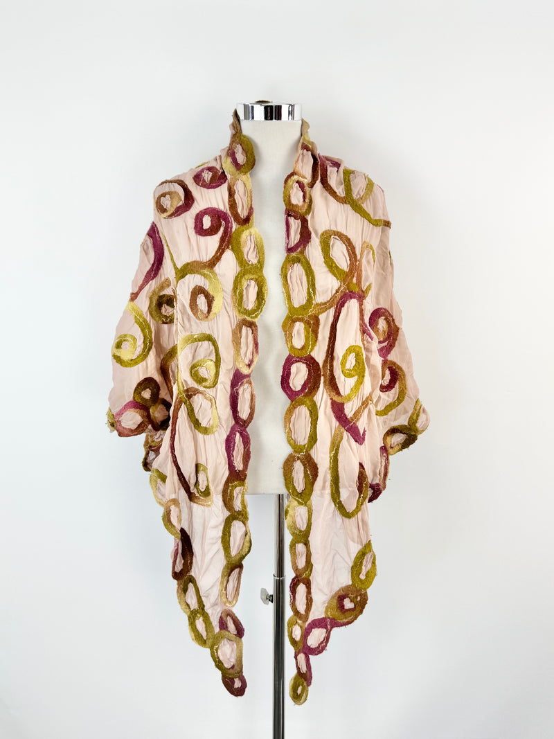 Charlotte Simmonds Dusty Rose Silk & Felt Scarf