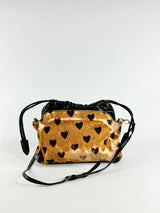 Burberry Prorsum Heart Drawstring Shoulder Crossbody Leather Bag