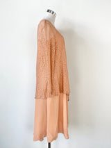 Marisfrolg Peach Lace & Silk Two Piece - AU10
