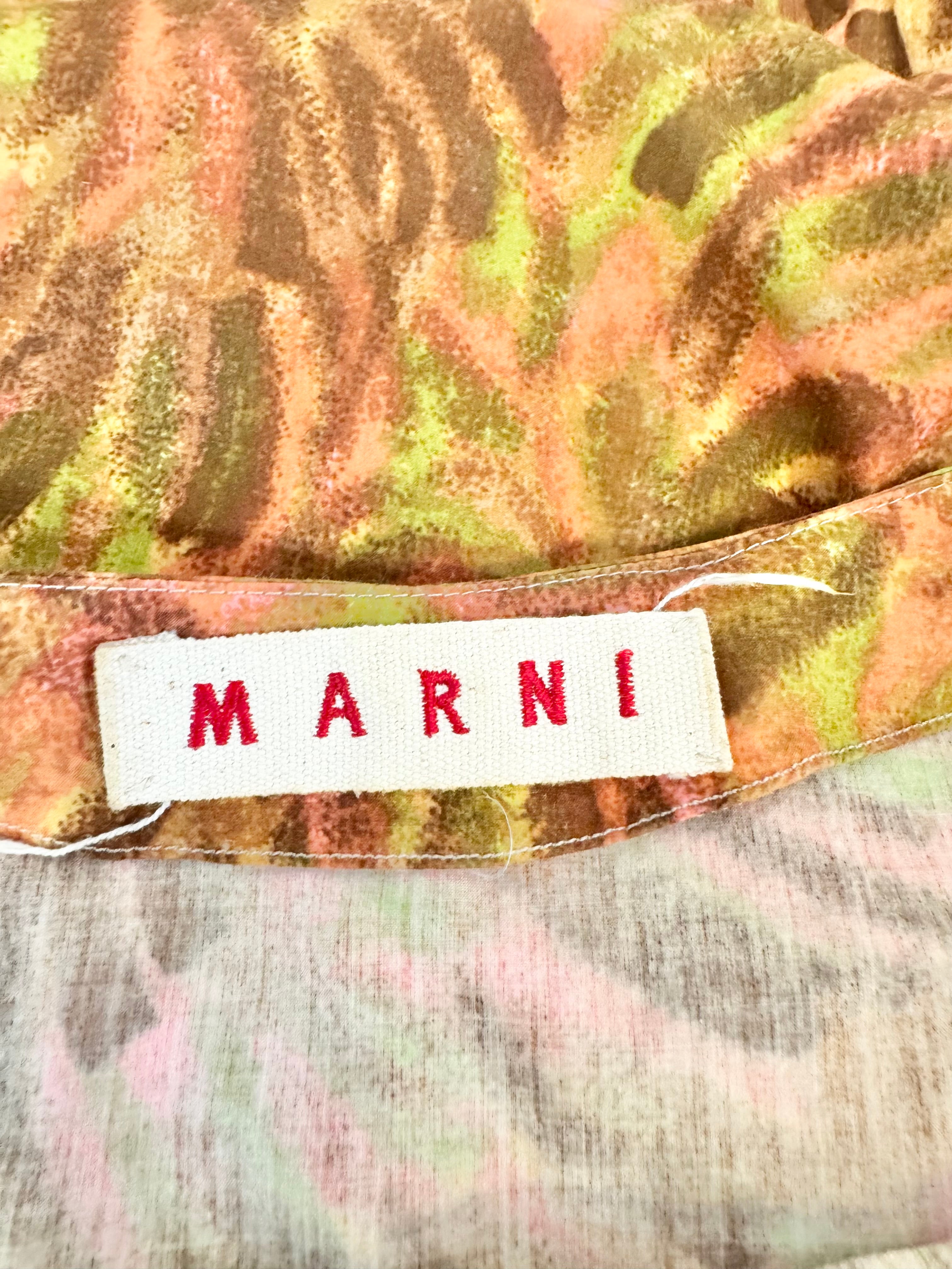 Marni Orange Abstract Sleeveless Top - AU10