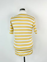 Vintage 90s Givenchy Gentlemen Yellow & White Striped Polo - L