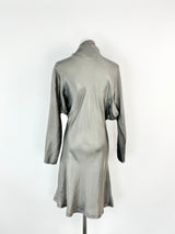 Vintage Scanlan Theodore Stone Grey Silky Dress - AU8/10