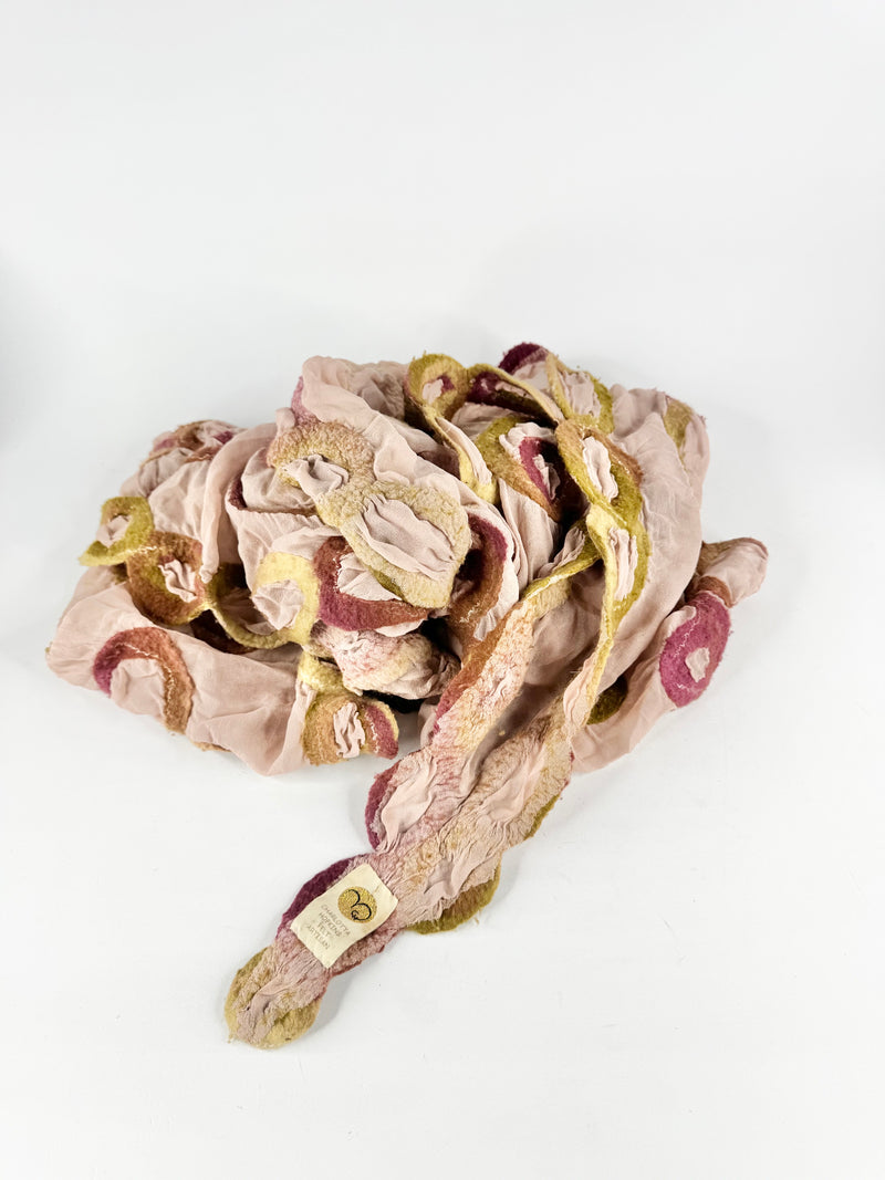 Charlotte Simmonds Dusty Rose Silk & Felt Scarf