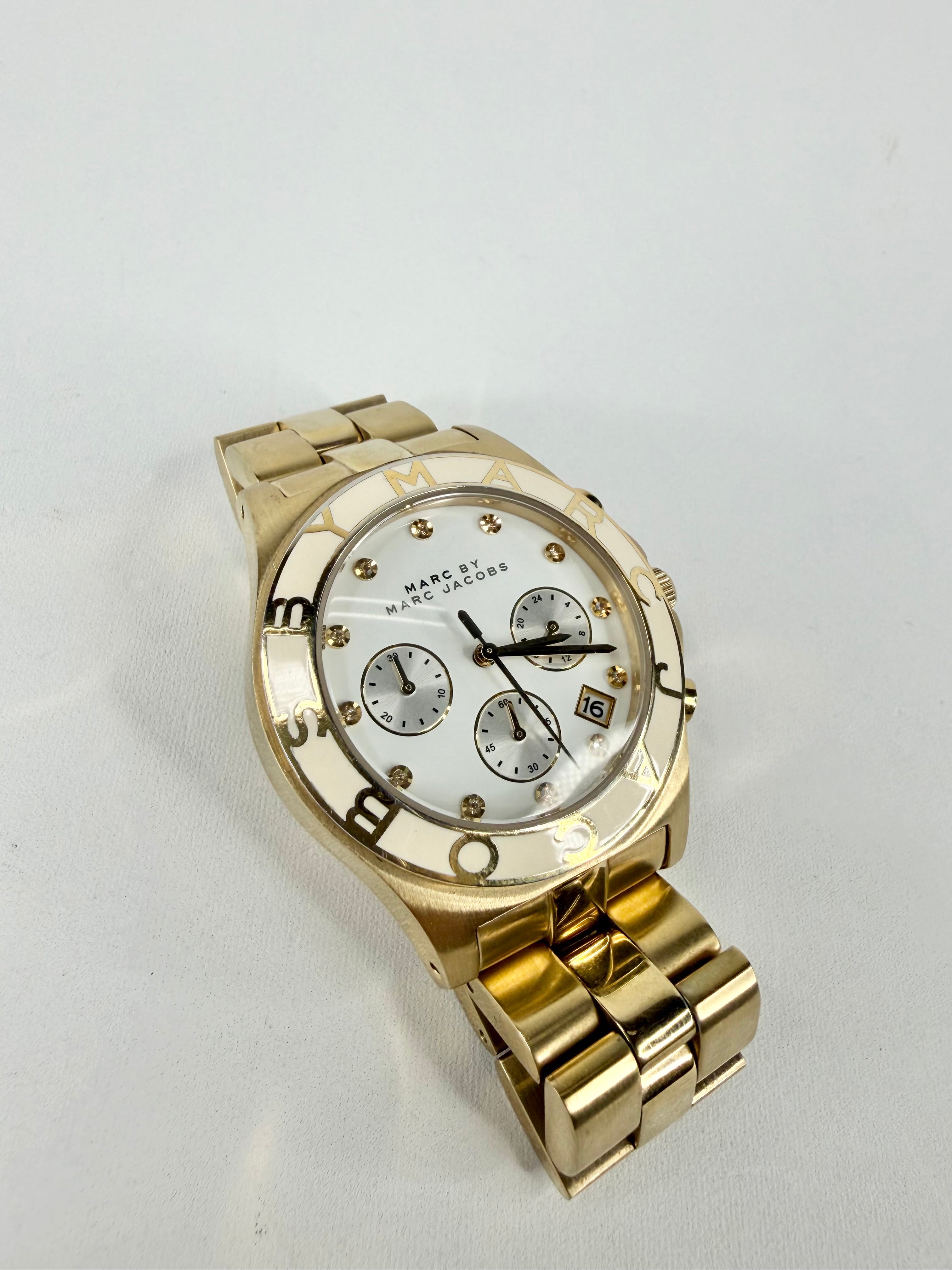 Marc by Marc Jacobs Gold & Cream Enamel Watch