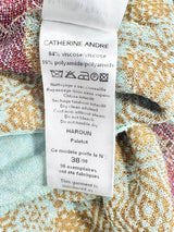 Catherine Andre Deep Gold & Aqua Waterfall Knitwear Cardigan - AU8