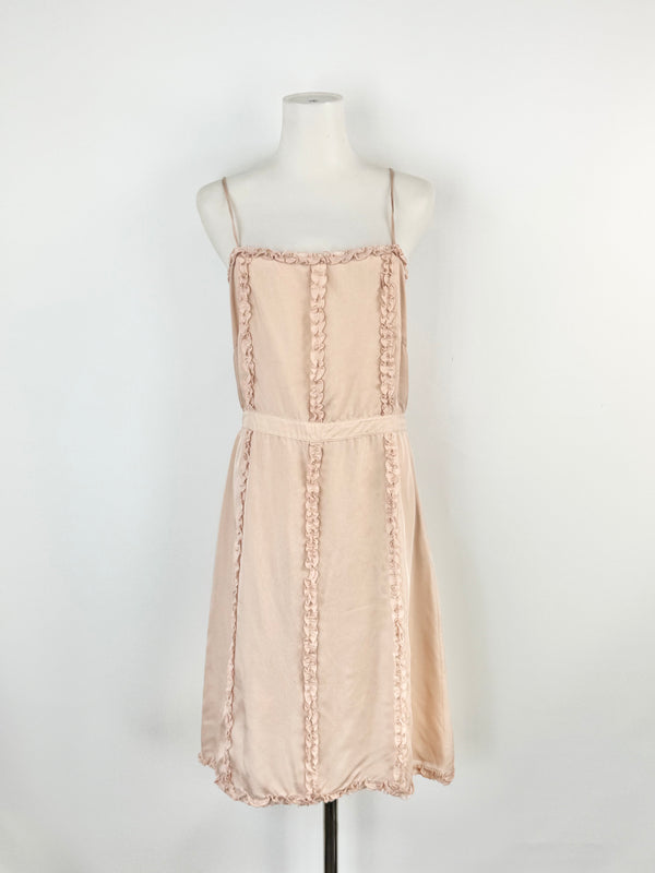 Little Joe Coral Peony Frill Dress - AU10