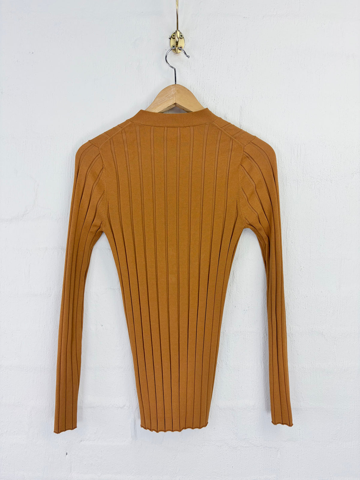 Oroton Ribbed Caramel Cardigan - AU6/8