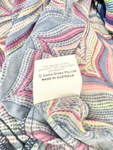 Sacha Drake Blue & Pink Chevron Pattern Wrap Dress - AU10