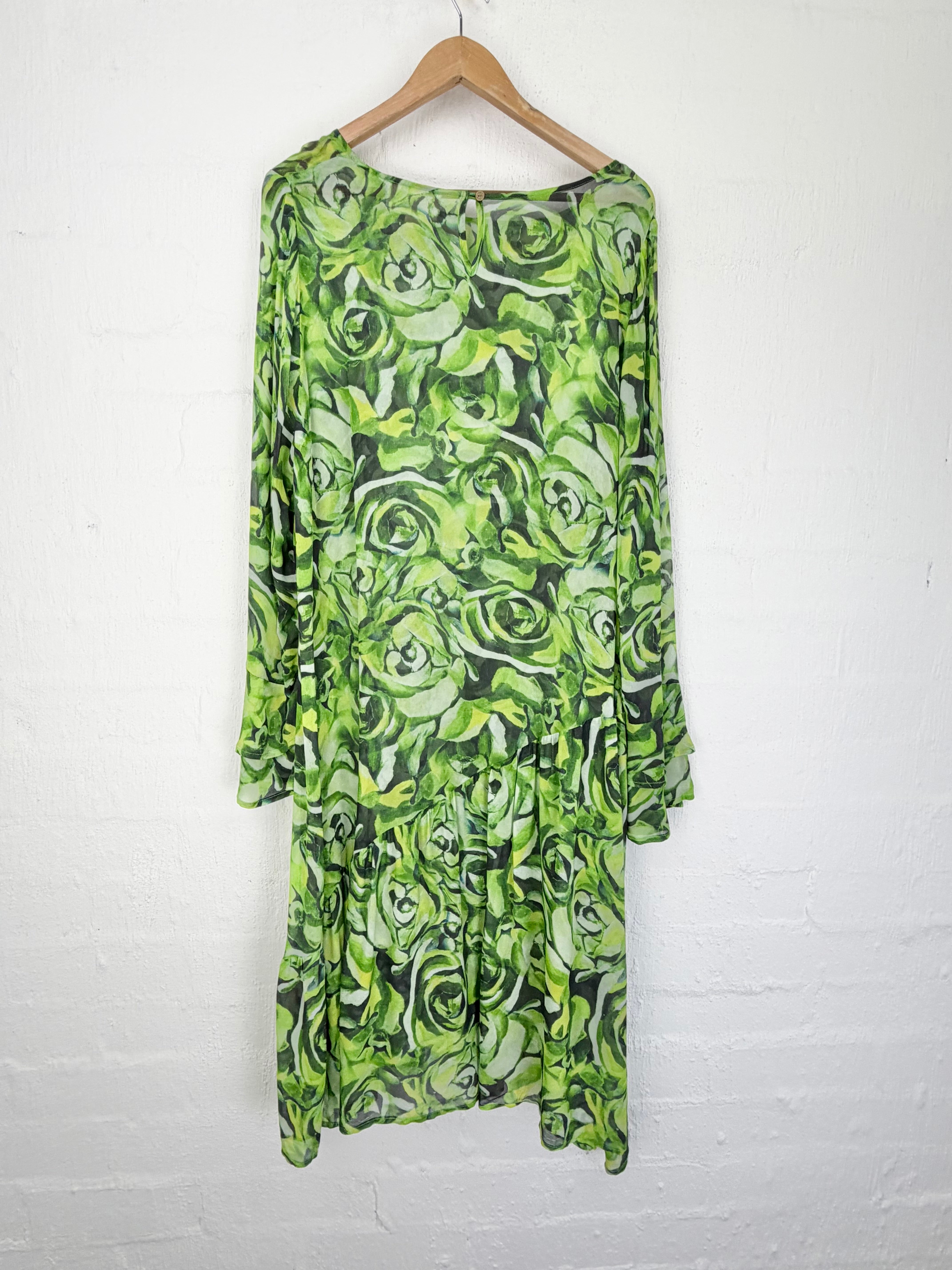Trelise Cooper Apple Green Rose before Bros 'Side Chick' Dress - AU16/18