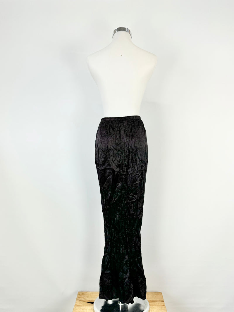 Jean Jones Black Crinkle Maxi Skirt - AU10