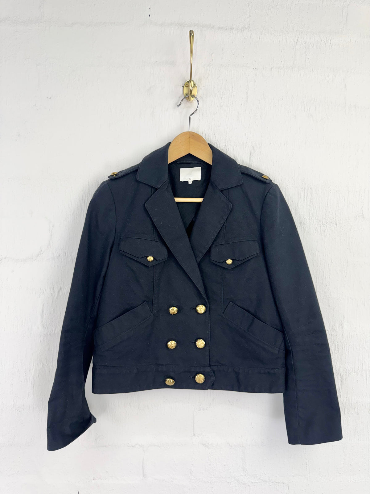 3.1 Phillip Lim Black Military Style Cropped Jacket - AU8/10