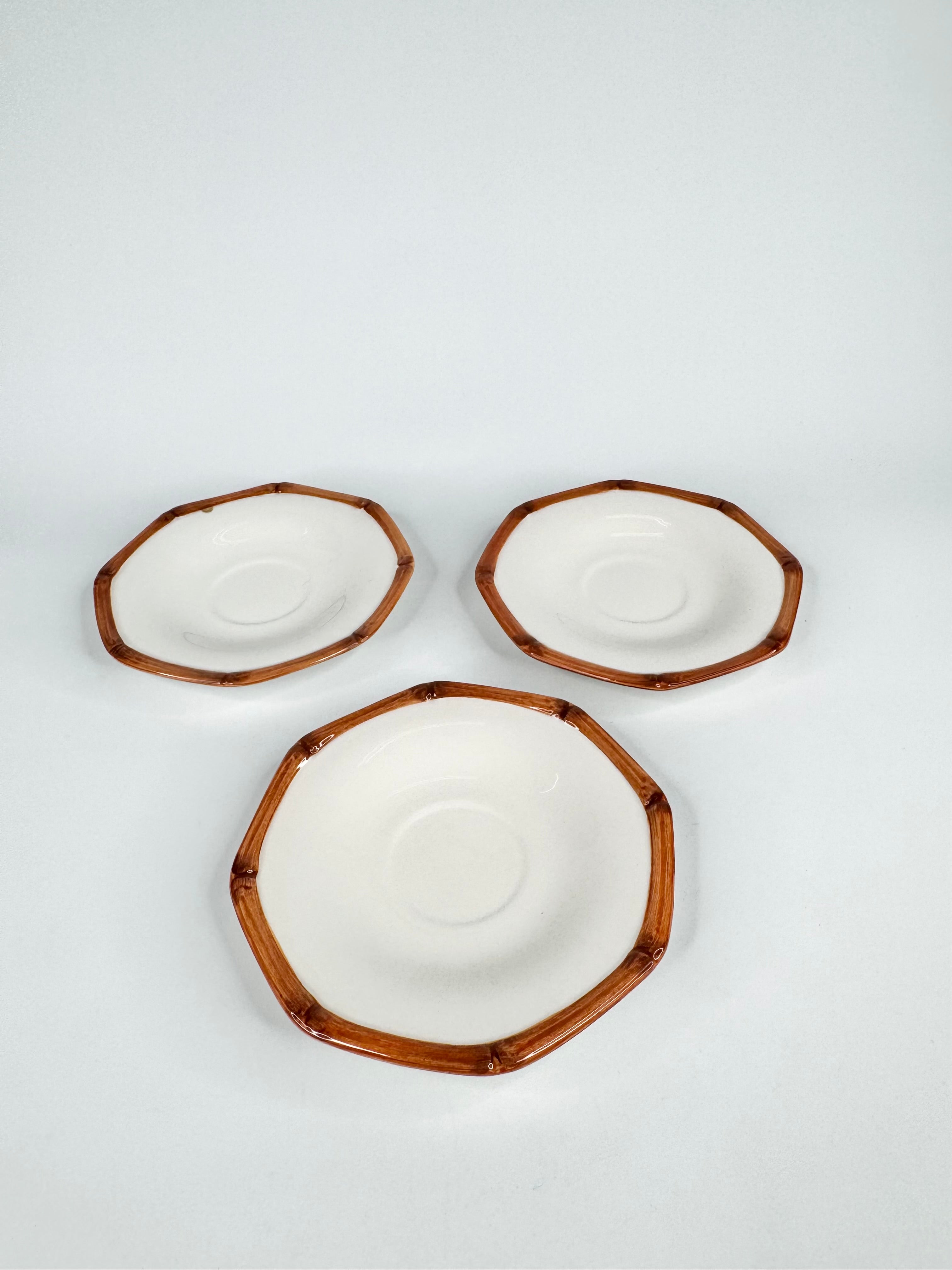 Este Ceramiche for Moda Domus Italian Made Bamboo Pattern Tea Set