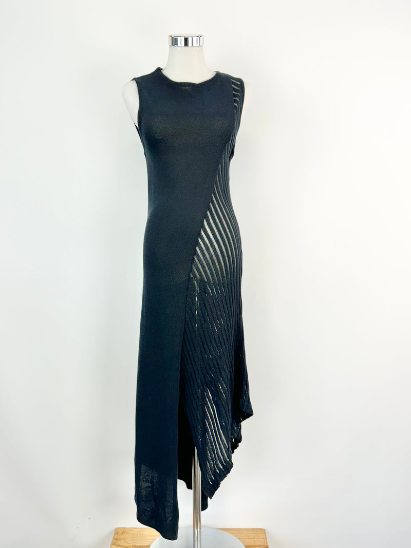Condotti Black Cotton Asymmetrical Dress - AU8