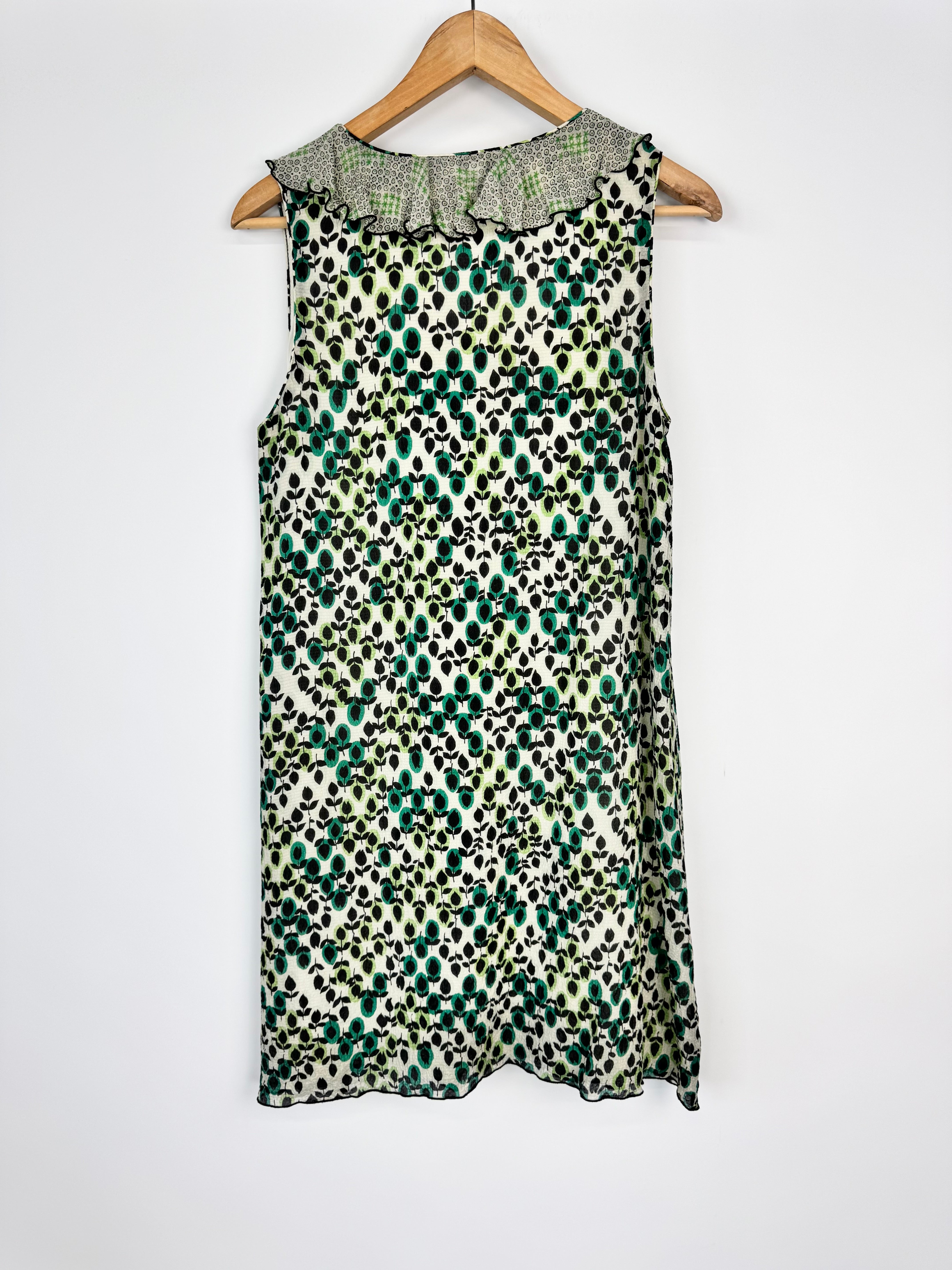Anna Sui Sleeveless Silk Seersucker Dress - AU10/12