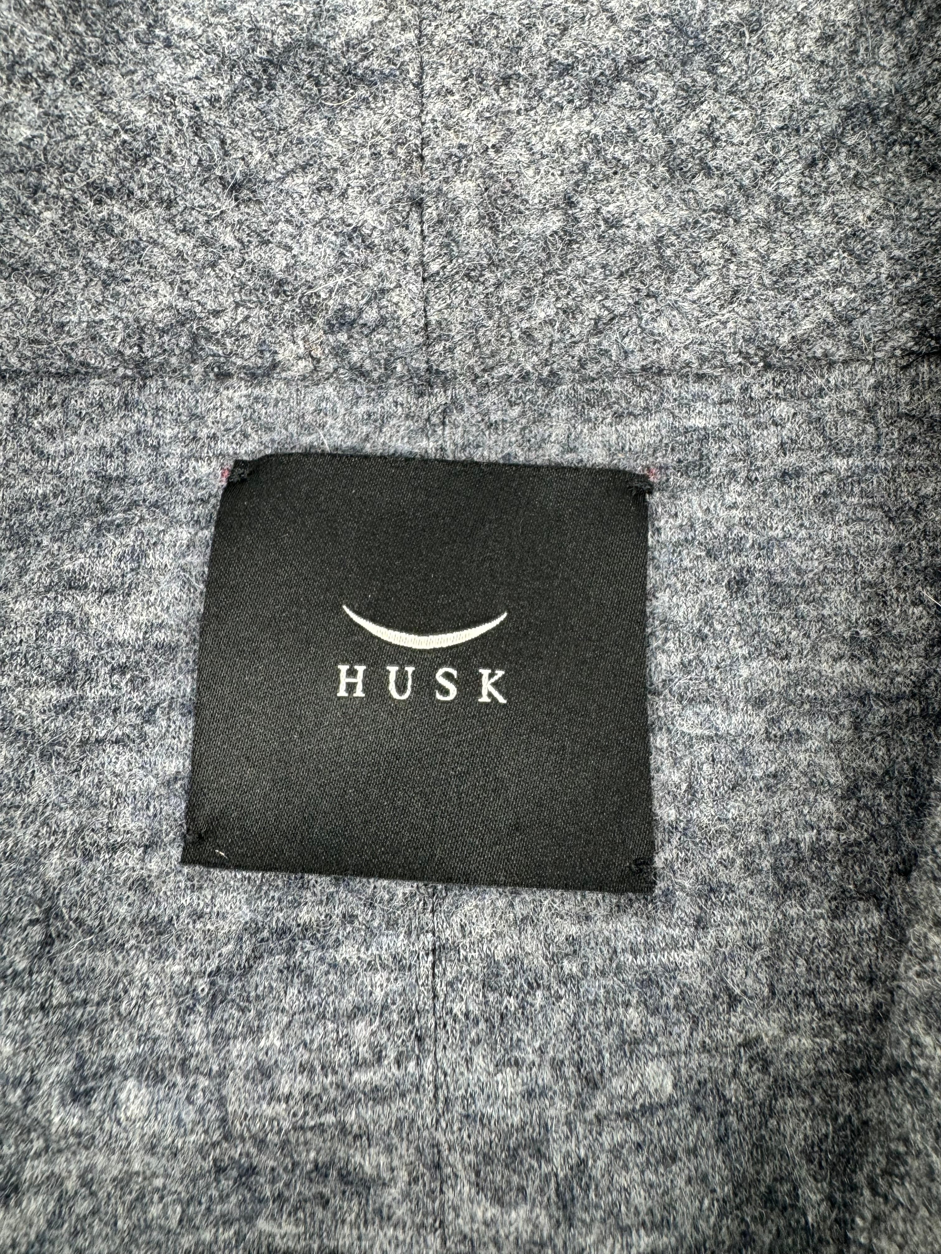 Husk Stone Grey Wool Asymmetrical Cardigan - AU12