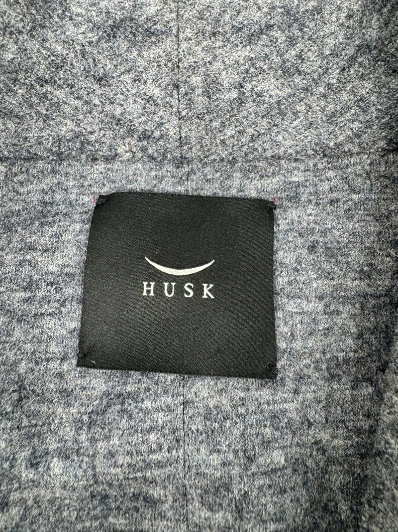 Husk Stone Grey Wool Asymmetrical Cardigan - AU12