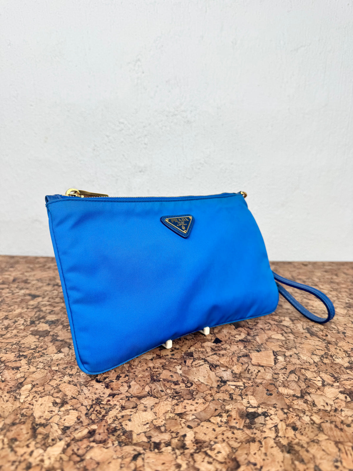 Prada Azzurro Nylon Wristlet