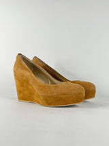 Stuart Weitzman Tan Suede Wedges - EU37.5