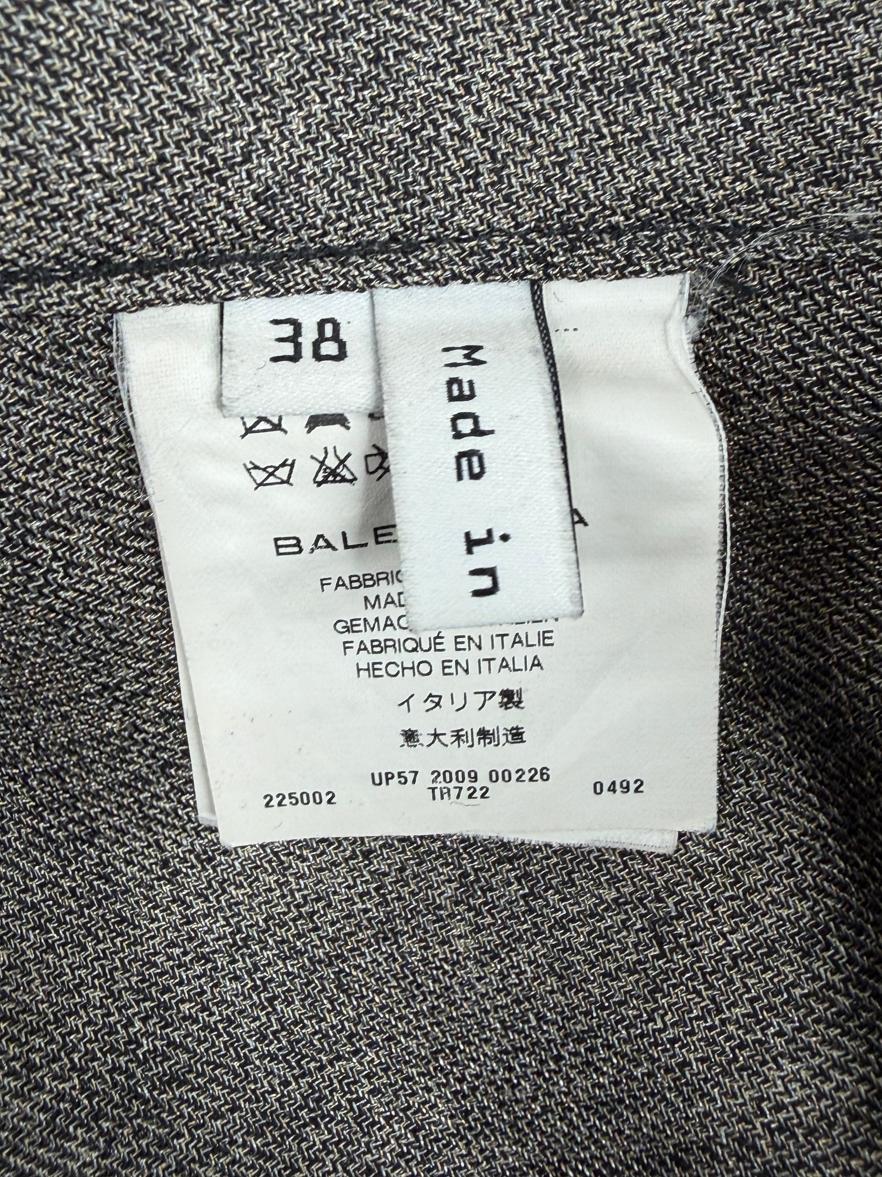 Balenciaga Metallic Grey Wool Blend Slacks - AU8/10