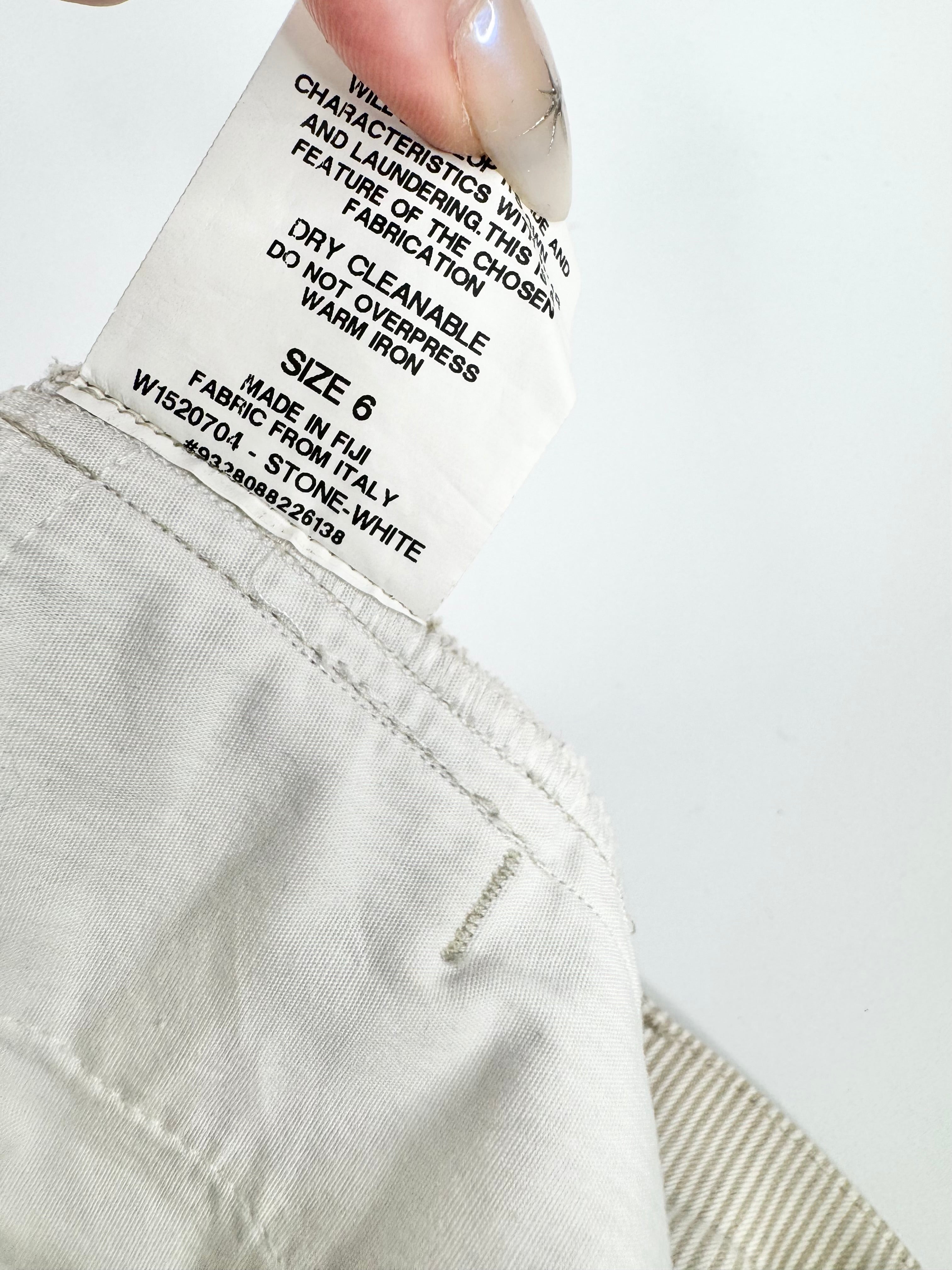 Scanlan Theodore Striped Stone/White Slacks - AU6