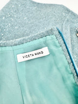 Viceta Wang Misty Blue & Sequin Wool Two Piece Suit - AU12